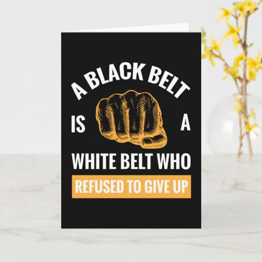 Een zwarte gordel Karate Martial Arts Kaart (Gele Bloem)