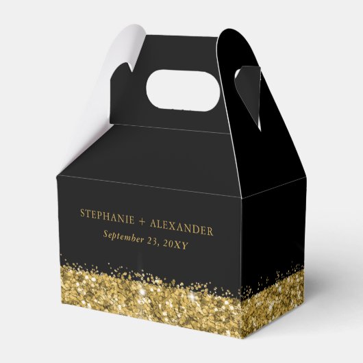 Een zwarte gouden bruiloft met dank voor een liefd bedankdoosjes (Achterkant)