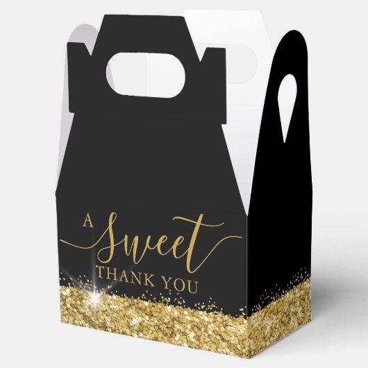 Een zwarte gouden bruiloft met dank voor een liefd bedankdoosjes (Geopend)