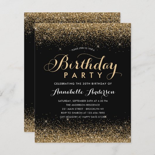 Een zwarte goudglitter bespaart elke dag (Voorkant / Achterkant)