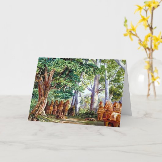 Een zwarte kaart voor grote Tamarind-bomen (Gele Bloem)