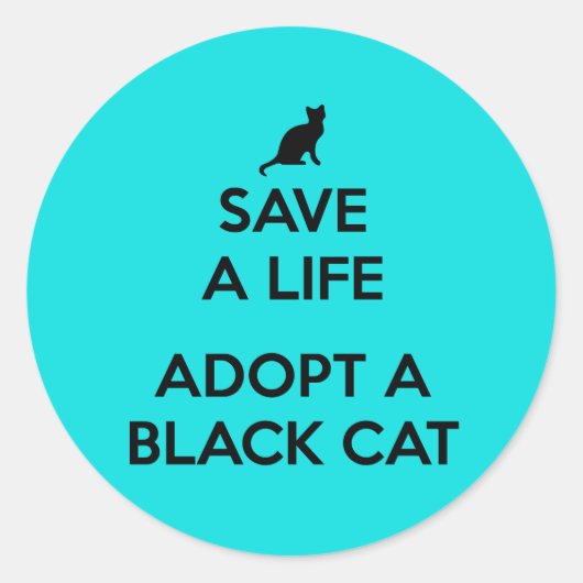 Een zwarte kat aannemen ronde sticker (Voorkant)