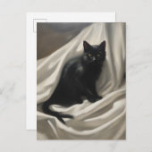 Een zwarte kat briefkaart (Voorkant / Achterkant)