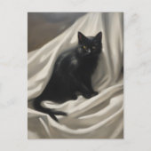 Een zwarte kat briefkaart (Voorkant)