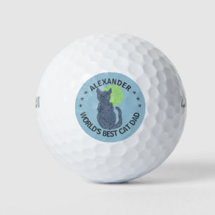 Een zwarte kat en de maan kat minnaar grappige kat golfballen