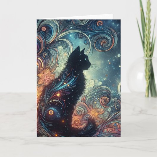 Een zwarte kat kaart (Voorkant)