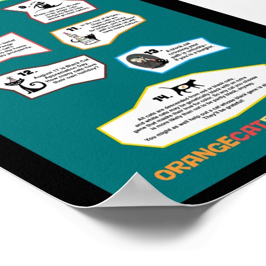 Een zwarte kat-korting met een klein infografisch  poster (Hoek)