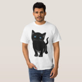 " een zwarte kat met blauwe ogen " t-shirt (Voorkant volledig)