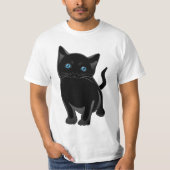 " een zwarte kat met blauwe ogen " t-shirt (Voorkant)