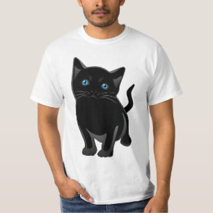 " een zwarte kat met blauwe ogen " t-shirt