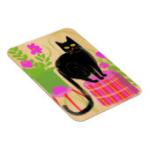 Een zwarte kat met kamerplanten magneet (Rechterzijde)