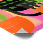 Een zwarte kat met kamerplanten roze groen Sinaasa Poster (Hoek)