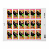 Een zwarte kat met kamerplanten waar dit boek toe etiket (Full Sheet)