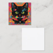 Een zwarte kat wordt beschouwd als een teken van g vierkante visitekaartje (Voorkant / Achterkant)