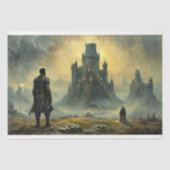 Een zwarte krijger en een magisch kasteel voor het tissuepapier (Voorkant)