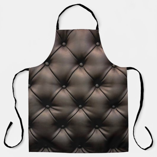 Een zwarte lederen kussenachtergrond, vanaf een au schort (Voorkant)