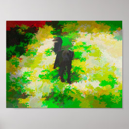 Een zwarte Mutt genaamd Smokey Colour Varients Art Poster