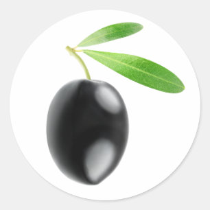 Eén zwarte olijf ronde sticker