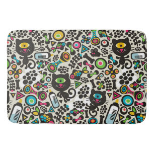 Eén zwarte oogkat badmat