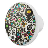 Eén zwarte oogkat keramische knop (Rechts)