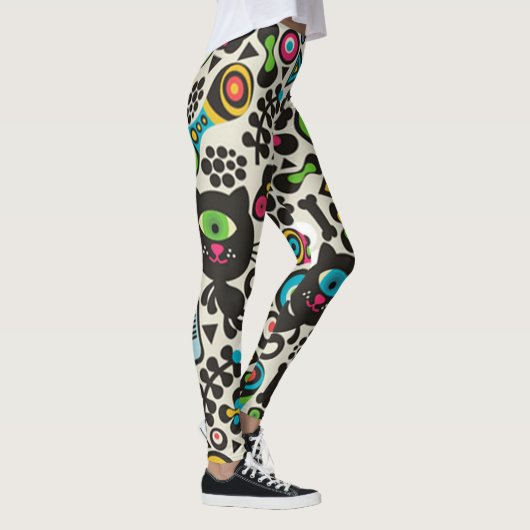 Eén zwarte oogkat leggings (Rechts)