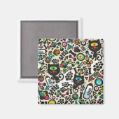 Eén zwarte oogkat magneet (Voorkant / Achterkant)