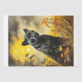 Een zwarte panter in de savanne bij zonsondergang  tissuepapier (Voorkant)