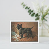 Een zwarte pug van Naughty door John Emms Briefkaart (Staand voorkant)
