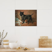 Een zwarte pug van Naughty door John Emms Poster (Keuken)