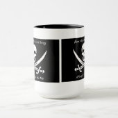 Een zwarte ringer van het Piratenleven mok (Midden)