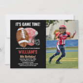 Een zwarte rode Football op zaterdag met foto Kaart (Voorkant)