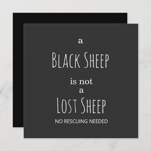 Een zwarte schaap is geen verloren schaap geperson (Voorkant / Achterkant)