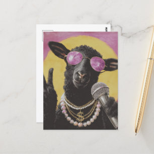 Een Zwarte Schapen Zanger Briefkaart