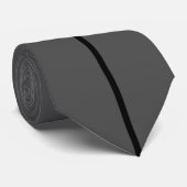 Eén zwarte streep op donkergrijs Stropdas (Opgerold)