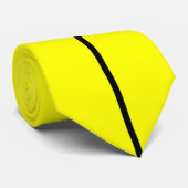 Eén zwarte streep op geel Stropdas (Opgerold)