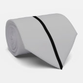 Eén zwarte streep op zilver Stropdas (Opgerold)