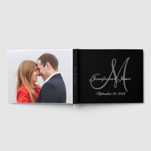 Een zwarte Stropdas Affaire Elegant Monogram Fotob Gastenboek (Volledig)