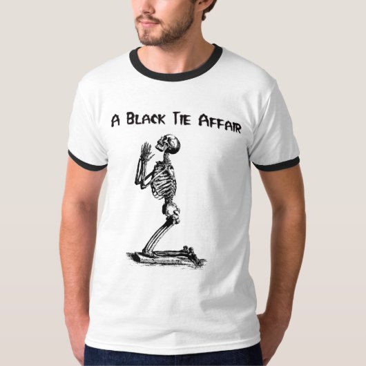 een zwarte stropdas t-shirt (Voorkant)