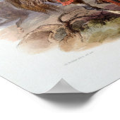 Een zwarte-voetindiaan op paard achteruit poster (Hoek)