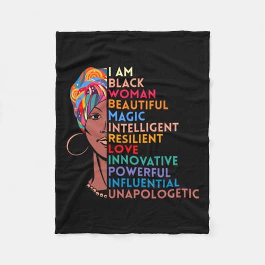Een zwarte vrouw Afro-Amerikaans geschenk zwarte g Fleece Deken (Voorkant)