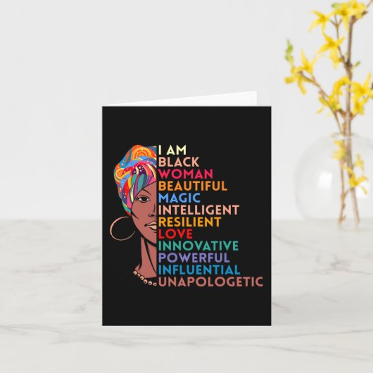 Een zwarte vrouw Afro-Amerikaans geschenk zwarte g Kaart (Gele Bloem)