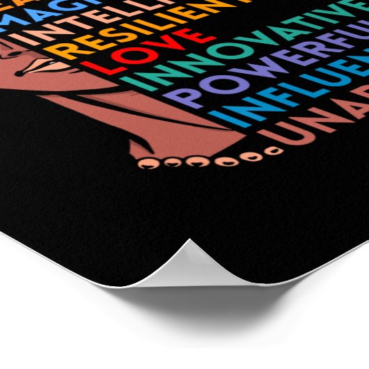 Een zwarte vrouw Afro-Amerikaans geschenk zwarte g Poster (Hoek)