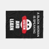 Een zwarte vrouw spreekt fleece deken (Voorkant (Horizontaal))