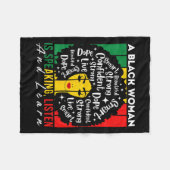 Een zwarte vrouw spreekt, luistert en leert Afro W Fleece Deken (Voorkant (Horizontaal))
