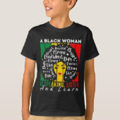 Een zwarte vrouw spreekt, luistert en leert Afro W T-shirt (Voorkant)