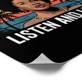 Een zwarte vrouw spreekt, luistert en leert Junett Poster (Hoek)