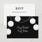 Een zwarte & witte Partij Lantern RSVP (Voorkant / Achterkant)