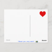 Een Zweeds dankt u Briefkaart (Achterkant)