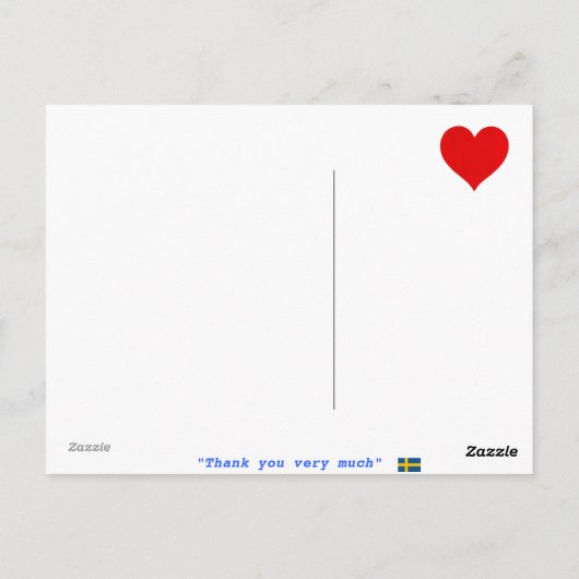 Een Zweeds dankt u Briefkaart (Achterkant)