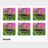 Een zweetstaart-Butterfly landing Vierkante Sticker (Vel)